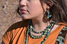 Load image into Gallery viewer, Triple Strand Turquoise &amp; Copper Collar Necklace