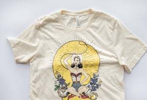 Rockin' B Clothing Roper Girl Tee  Choose a State-Soft Cream