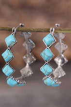 Load image into Gallery viewer, Green Square Turquoise Gem Earrings