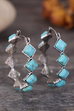 Load image into Gallery viewer, Green Square Turquoise Gem Earrings