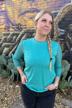 Load image into Gallery viewer, Stevie Stud Mesh Sleeve Top