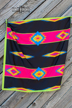 Load image into Gallery viewer, Women&#39;s scarf, Western Accessories, Western Apparel, Western Wholesale, western wild rags, cowboy rags, cowboy scarf, Wholesale Accessories, Wholesale Apparel, colorful wild rags, bright wild rags, boho western, boho wild rag, patterned wild rags, colorful wild rags, neon wild rag, aztec print wild rag