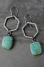 Load image into Gallery viewer, Vintage Design Turquoise Geometric Drop Earrings