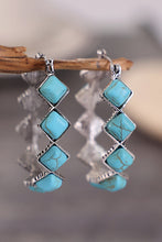 Load image into Gallery viewer, Green Square Turquoise Gem Earrings