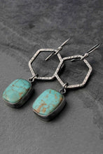 Load image into Gallery viewer, Vintage Design Turquoise Geometric Drop Earrings