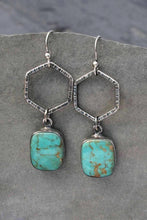 Load image into Gallery viewer, Vintage Design Turquoise Geometric Drop Earrings