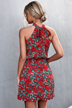 Load image into Gallery viewer, Floral Tied Sleeveless Mini Dress