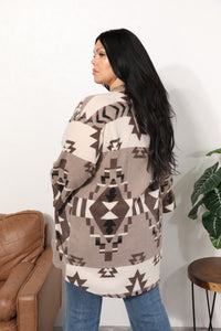 Aztec Pattern Full Size Cardigan