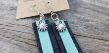 Load image into Gallery viewer, Teal/White Latigo Earrings - Hacienda Ranch+Home