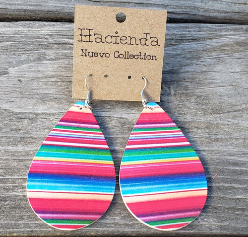 Wood Serape Earrings - Hacienda Ranch+Home