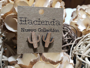 Wooden Cactus Earrings - Hacienda Ranch+Home