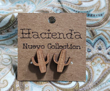 Load image into Gallery viewer, Wooden Cactus Earrings - Hacienda Ranch+Home