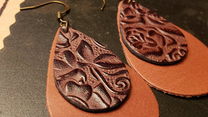 Double Leather Teardrop Earrings - Hacienda Ranch+Home