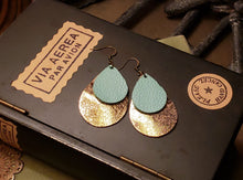 Load image into Gallery viewer, Double Leather Teardrop Earrings - Hacienda Ranch+Home