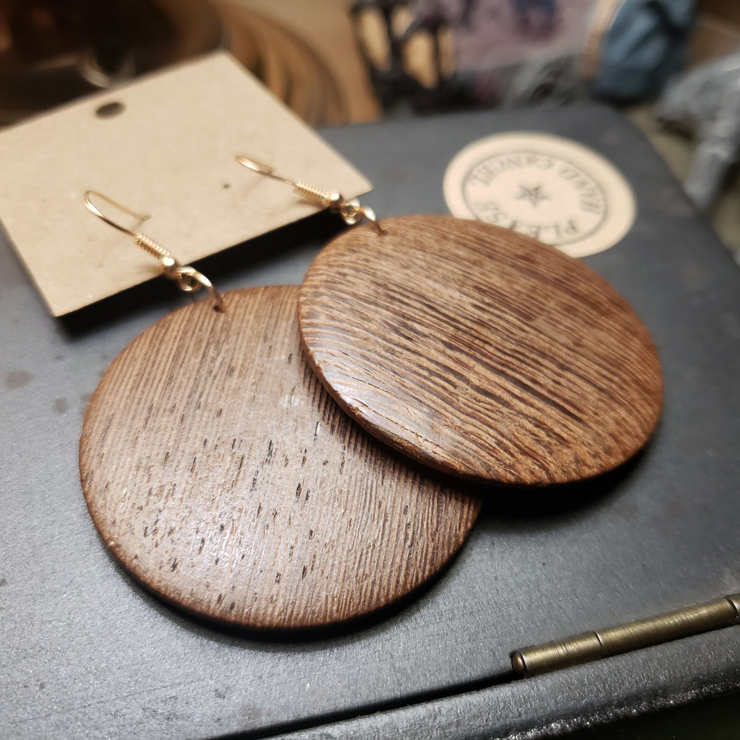 Wood Disk Earrings - Hacienda Ranch+Home