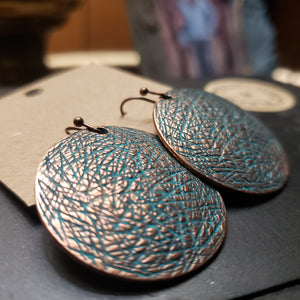 Rustic Copper Disk Earrings - Hacienda Ranch+Home