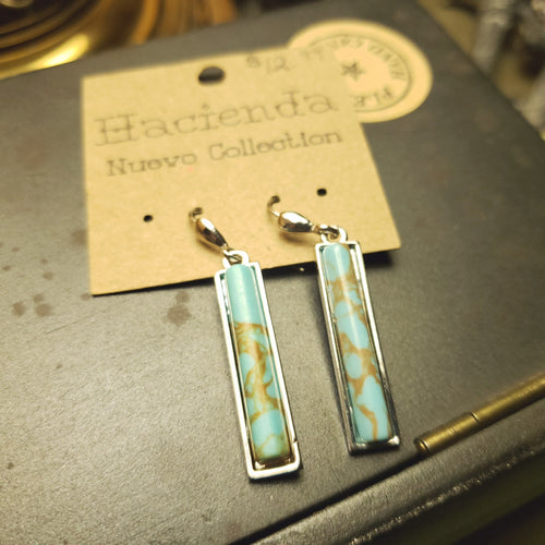 Faux Turquoise Bar Earrings - Hacienda Ranch+Home