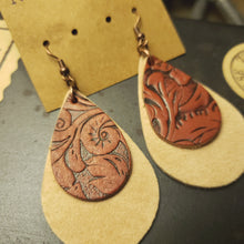 Load image into Gallery viewer, Double Leather Teardrop Earrings - Hacienda Ranch+Home