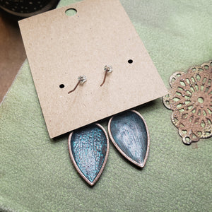 Navajo Pattern Aged Teardrop Earrings - Hacienda Ranch+Home