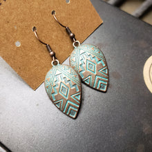 Load image into Gallery viewer, Navajo Pattern Aged Teardrop Earrings - Hacienda Ranch+Home