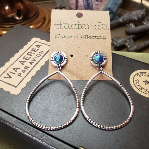 Faux Turquoise Hoops - Hacienda Ranch+Home