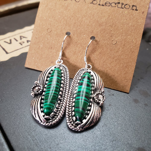 Retro Inspired Faux Gemstone Earrings - Hacienda Ranch+Home