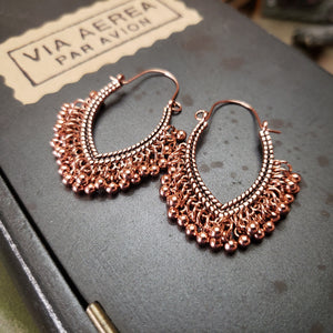 Boho Fringe Hoops in Rose Gold - Hacienda Ranch+Home