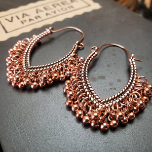 Boho Fringe Hoops in Rose Gold - Hacienda Ranch+Home