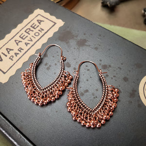 Boho Fringe Hoops in Rose Gold - Hacienda Ranch+Home