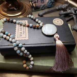 Amazonite and Tassel Pendant Necklace - Hacienda Ranch+Home