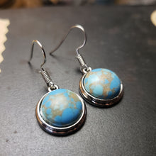 Load image into Gallery viewer, Faux Turquoise Round Earrings - Hacienda Ranch+Home