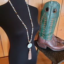 Load image into Gallery viewer, Amazonite and Tassel Pendant Necklace - Hacienda Ranch+Home