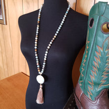 Load image into Gallery viewer, Amazonite and Tassel Pendant Necklace - Hacienda Ranch+Home