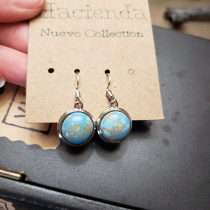 Faux Turquoise Round Earrings - Hacienda Ranch+Home