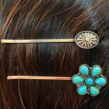 Load image into Gallery viewer, Turquoise Alloy Hairpin