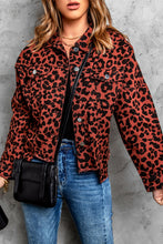 Load image into Gallery viewer, Leopard Print Raw Hem Jacket