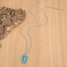 Load image into Gallery viewer, Artificial Turquoise Pendant Alloy Necklace