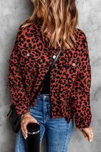 Load image into Gallery viewer, Leopard Print Raw Hem Jacket