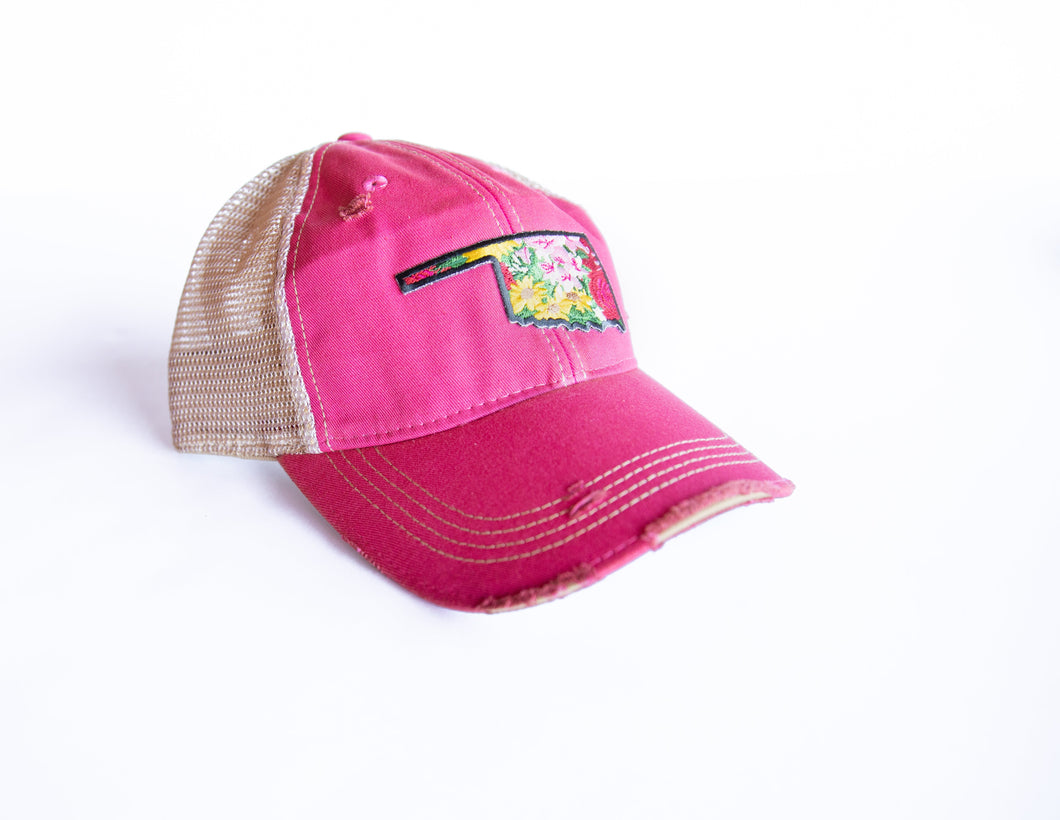 Oklahoma Floral Cap Three Colors