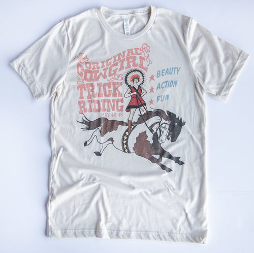 Cowgirl Trick Rider Tee-Color Dust