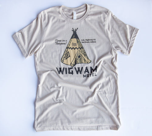 Wigwam Motel Tee-Heather Tan