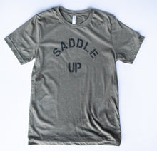 Load image into Gallery viewer, Saddle Up Tee in Heather Olive