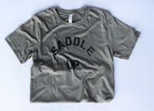 Load image into Gallery viewer, Saddle Up Tee in Heather Olive