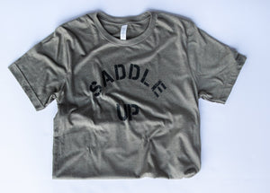 Saddle Up Tee in Heather Olive