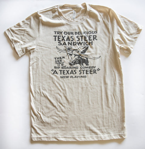 Texas Steer Sandwich Tee-Dust