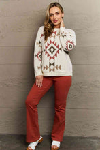 Load image into Gallery viewer, Cozy Sunday Aztec Fuzzy Sweater