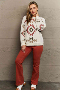 Cozy Sunday Aztec Fuzzy Sweater