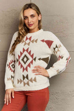 Load image into Gallery viewer, Cozy Sunday Aztec Fuzzy Sweater