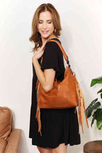 Load image into Gallery viewer, Leather Fringe Detail Shoulder Bag