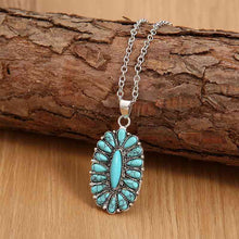 Load image into Gallery viewer, Artificial Turquoise Pendant Alloy Necklace